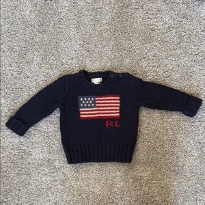 Ralph Lauren Dark Blue Knit with Flag Design